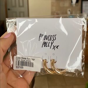 “Zane Hoop Earrings” Gold, from Princess Polly